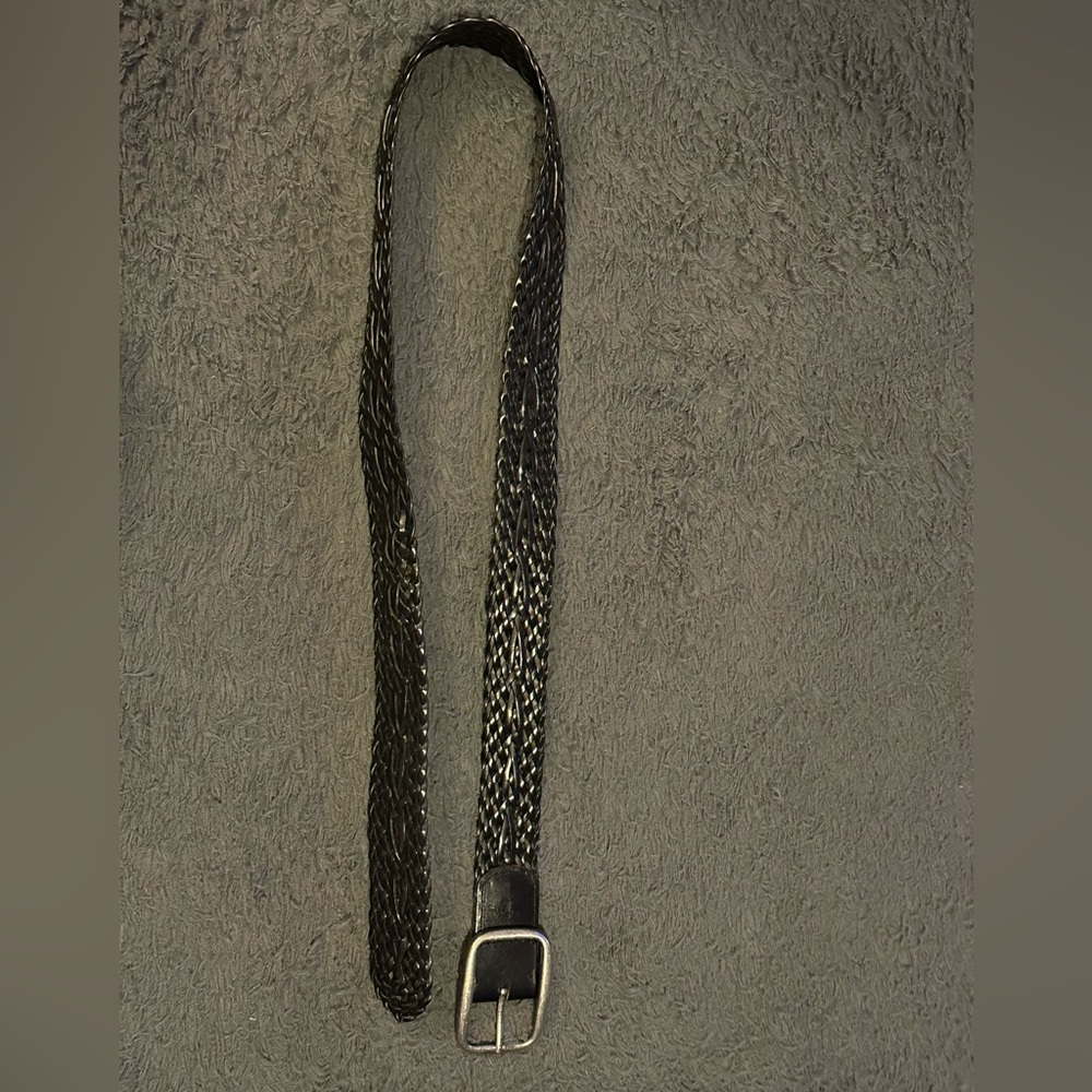 Docker black weaved belt with silver buckle size 1x - Picture 5 of 5